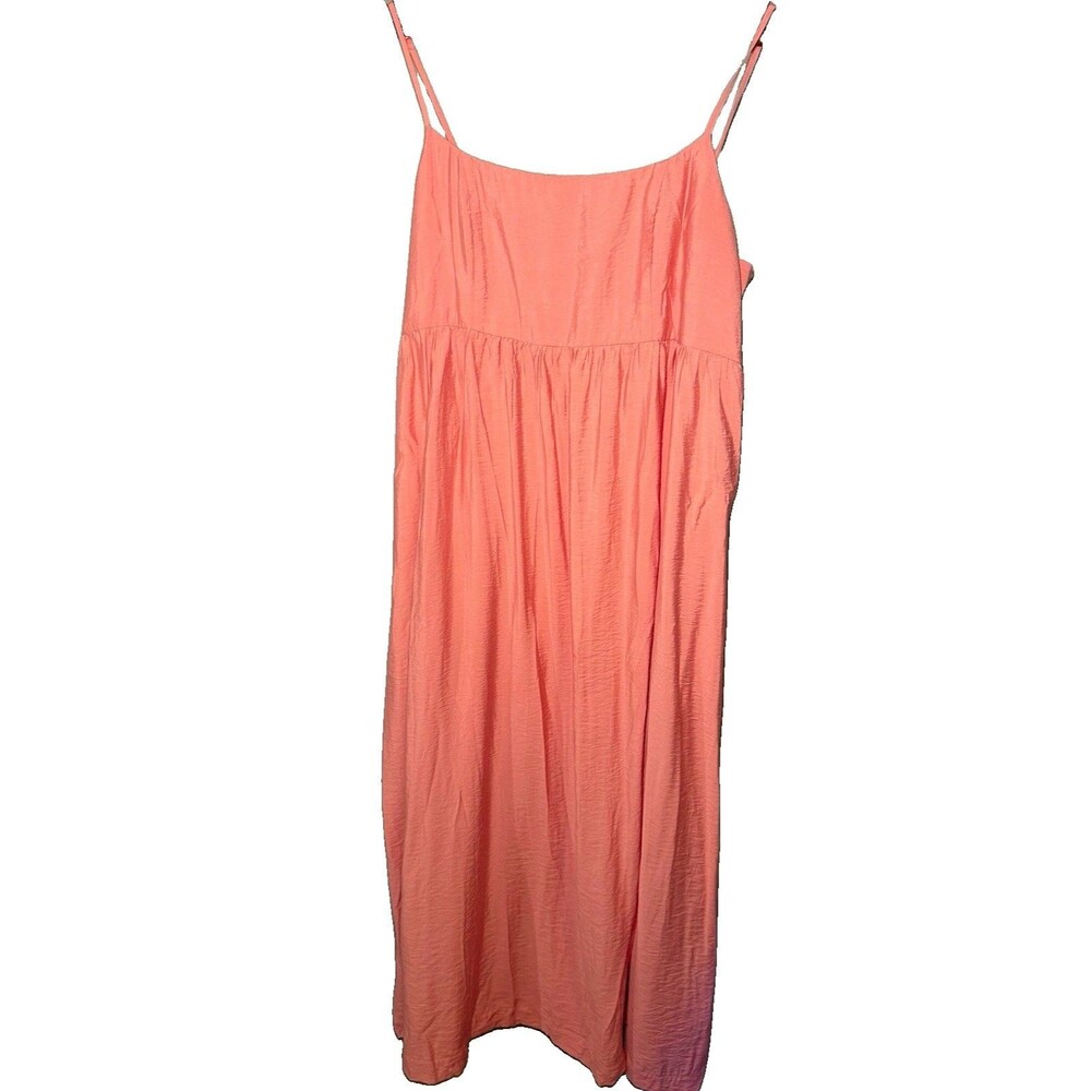A New Bay Women's Pink Solid Strappy Sleeveless Maxi Dress Adjustable XL